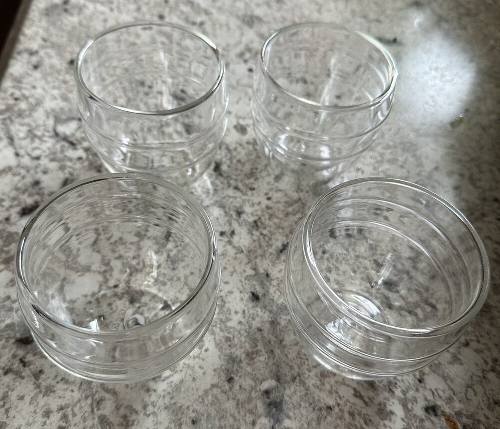 4 pc Set Teavana Double Wall Glass Teacup Espresso Insulated 8oz Tumbler